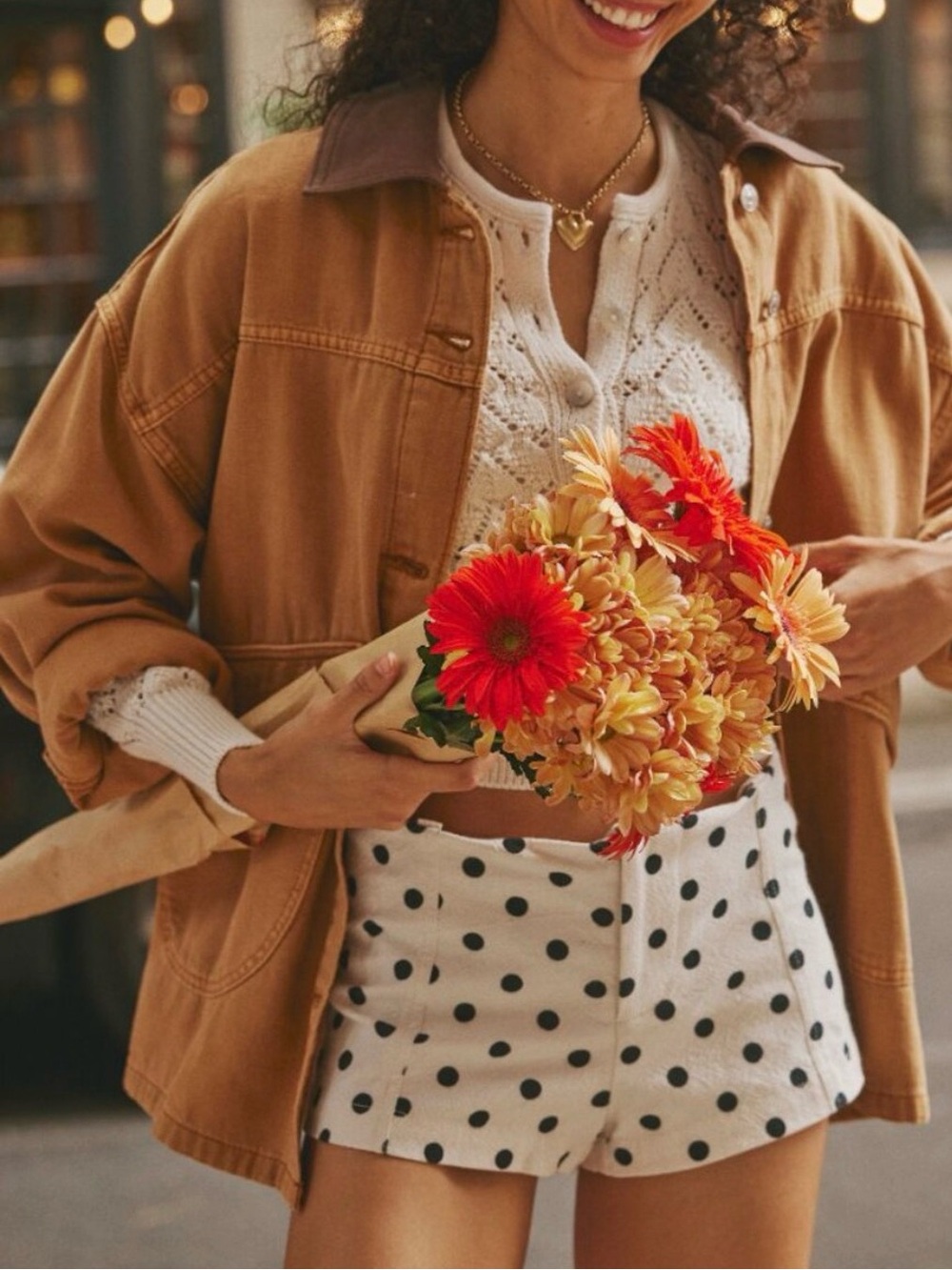 NEW Free People We The Free Oversized Lemon Denim Jacket in Meerkat